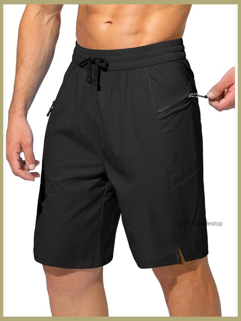 Quick Dry Board Shorts With Zipper Pockets, No Mesh Liner